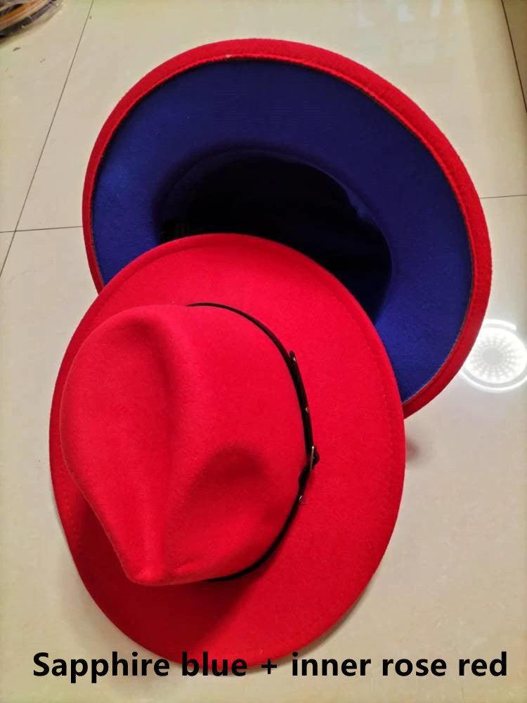 Stylish Fedora Hat - Trendy Color-Blocked Wool Design for a Chic Look - MANDOTOS