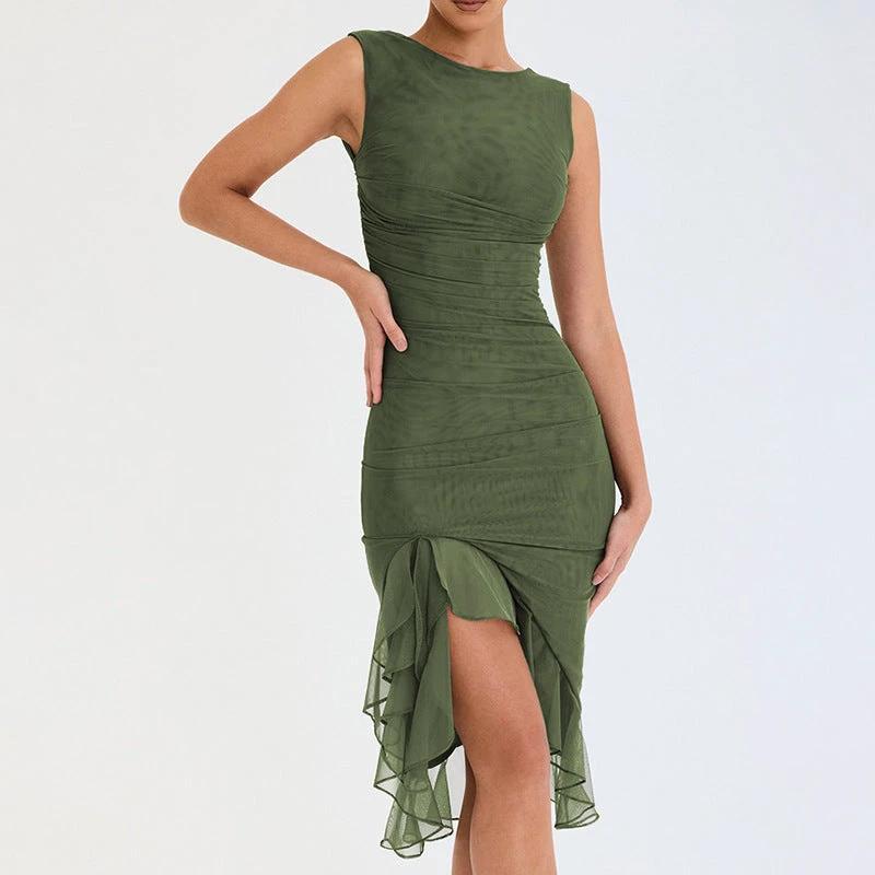 Summer Slim Skinny Sleeveless Dress For Women Fashion Party Club Dresses - MANDOTOS