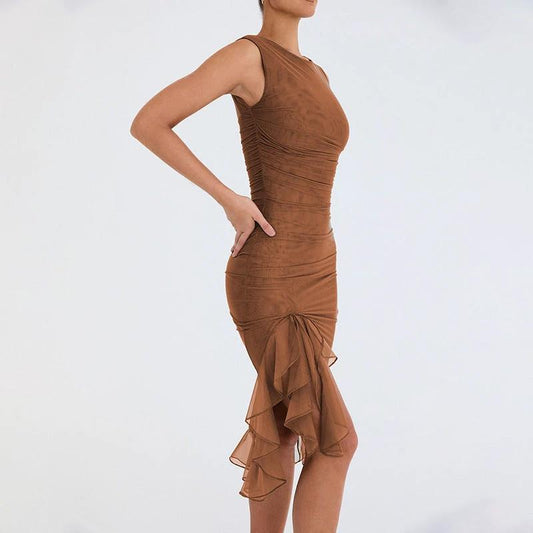 Summer Slim Skinny Sleeveless Dress For Women Fashion Party Club Dresses - MANDOTOS