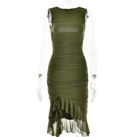Mandotos summer slim skinny sleeveless dress for women, perfect for fashion parties and club events, black and fitted design.