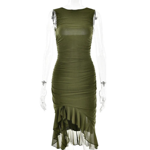 Summer Slim Skinny Sleeveless Dress For Women Fashion Party Club Dresses - MANDOTOS