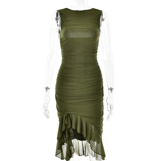 Summer Slim Skinny Sleeveless Dress For Women Fashion Party Club Dresses - MANDOTOS
