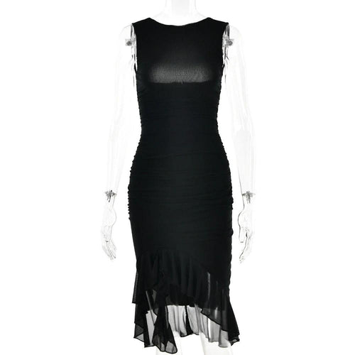 Summer Slim Skinny Sleeveless Dress For Women Fashion Party Club Dresses - MANDOTOS