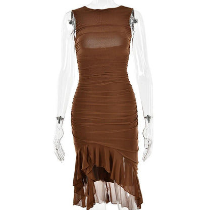 Summer Slim Skinny Sleeveless Dress For Women Fashion Party Club Dresses - MANDOTOS
