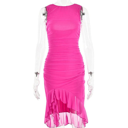 Summer Slim Skinny Sleeveless Dress For Women Fashion Party Club Dresses - MANDOTOS