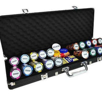 Mandotos Texas Holdem poker chips coin set with baccarat and Mahjong tokens, wheat ears design, 14g weight, Las Vegas style.