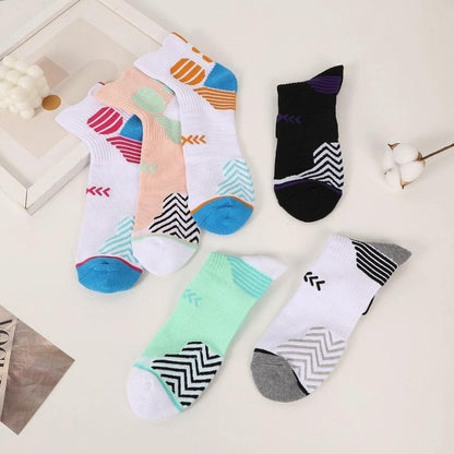 Trendy Sports Socks by [Brand Name] - 6 Pairs of Moisture-Wicking Ankle Socks for Running & Hiking - MANDOTOS