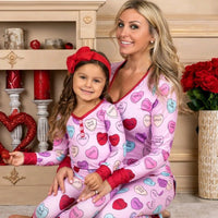 Valentine's Day Love Print Pajamas - Parent Child Matching Set - MANDOTOS