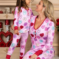 Valentine's Day Love Print Pajamas - Parent Child Matching Set - MANDOTOS