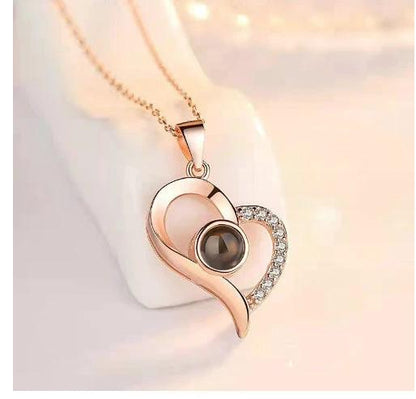 Valentine's Day Soap Rose Gift Box - Crystal Pendant Necklace Set - MANDOTOS