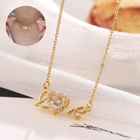 Mandotos titanium steel Valentine's Day gift necklace for women, stylish clavicle chain with heart-shaped pendant, fashion jewelry.