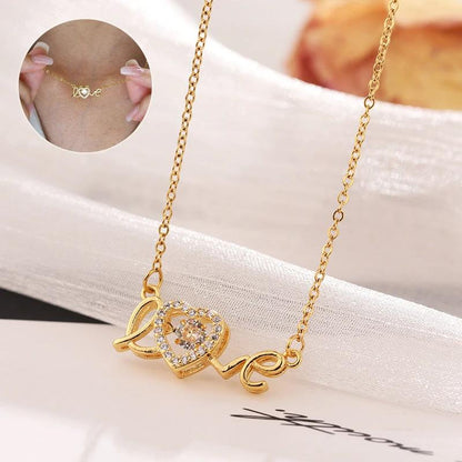 Valentines Day Gift New Titanium Steel Necklace Fashion New Love Smart Necklace Female Clavicle Chain Fashion Jewelry Woman - MANDOTOS