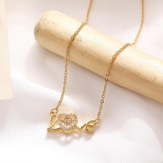 Valentines Day Gift New Titanium Steel Necklace Fashion New Love Smart Necklace Female Clavicle Chain Fashion Jewelry Woman - MANDOTOS