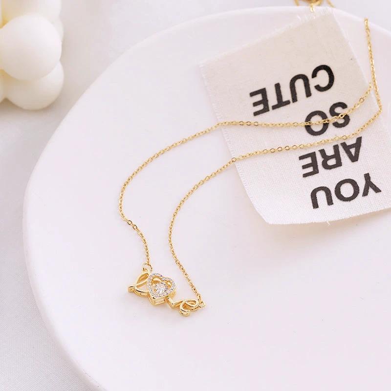 Valentines Day Gift New Titanium Steel Necklace Fashion New Love Smart Necklace Female Clavicle Chain Fashion Jewelry Woman - MANDOTOS