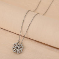 Mandotos four-leaf clover necklace made of non-fading light titanium steel, showcasing a luxury and elegant jewelry design.