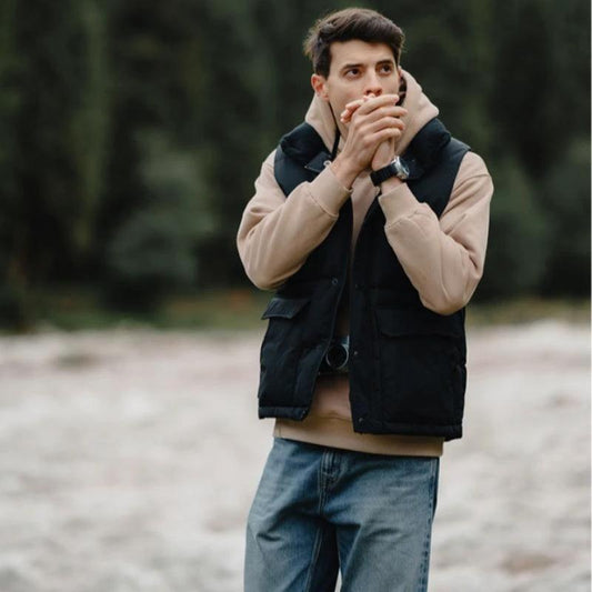 White Duck Down Vest - Ultra-Effective Three-Proof Jacket for Men - MANDOTOS