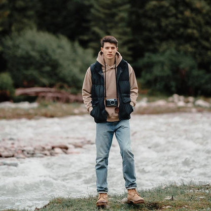 White Duck Down Vest - Ultra-Effective Three-Proof Jacket for Men - MANDOTOS