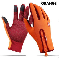 Mandotos winter riding gloves with touchscreen fingertips, waterproof sliding sports gloves with fleece lining for motorcycle riding.