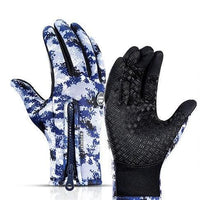 Mandotos winter touchscreen motorcycle gloves with waterproof sliding design and fleece lining for riding and outdoor sports.