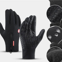 Mandotos winter touchscreen riding motorcycle gloves with waterproof sliding design and fleece lining for outdoor sports.