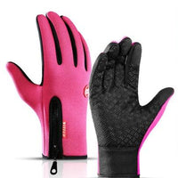 Mandotos winter touchscreen motorcycle riding gloves with waterproof sliding design and fleece lining for cold weather sports.