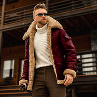 Men's military fleece winter jacket by Mandotos with fur collar, tactical design, warm coat, and army-inspired style.