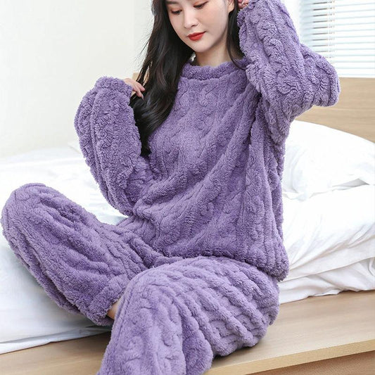Winter Pajamas Set - Thickened Coral Velvet Warm Homewear - MANDOTOS