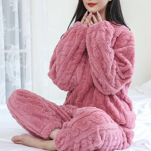 Winter Pajamas Set - Thickened Coral Velvet Warm Homewear - MANDOTOS