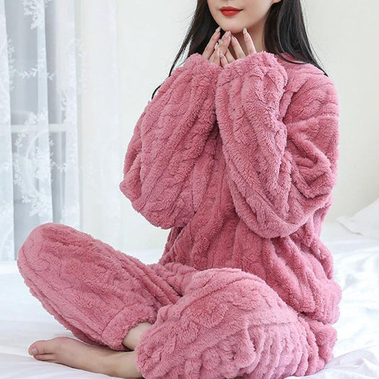 Winter Pajamas Set - Thickened Coral Velvet Warm Homewear - MANDOTOS