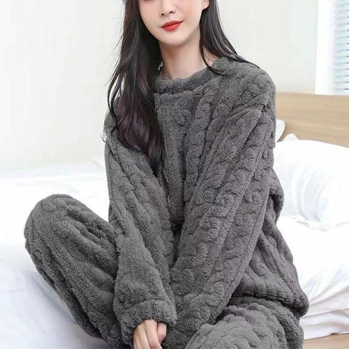 Winter Pajamas Set - Thickened Coral Velvet Warm Homewear - MANDOTOS
