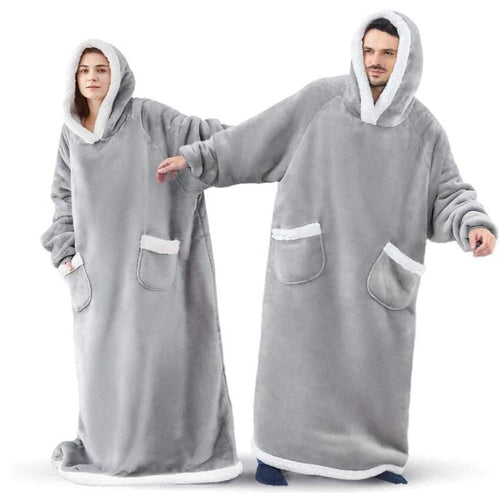 Winter TV Hoodie Blanket Winter Warm Home Clothes Women Men Oversized Pullover With Pockets - MANDOTOS
