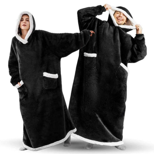 Winter TV Hoodie Blanket Winter Warm Home Clothes Women Men Oversized Pullover With Pockets - MANDOTOS
