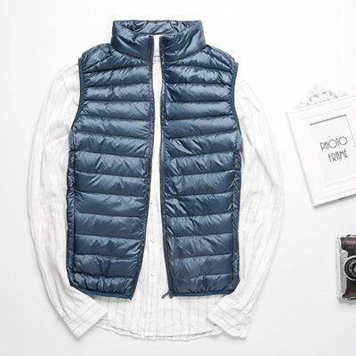 Winter White Duck Down Ultralight Sleeveless Vest - Embrace Effortless Style & Warmth - MANDOTOS