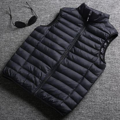 Winter White Duck Down Ultralight Sleeveless Vest - Embrace Effortless Style & Warmth - MANDOTOS