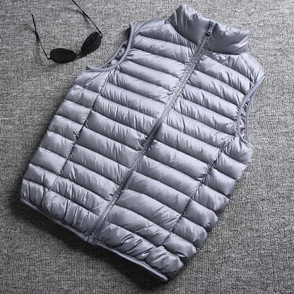 Winter White Duck Down Ultralight Sleeveless Vest - Embrace Effortless Style & Warmth - MANDOTOS