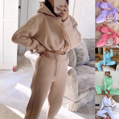 Women's 2-Piece Jogging Suit - Sexy Long Sleeve Hoodie Tracksuit - MANDOTOS