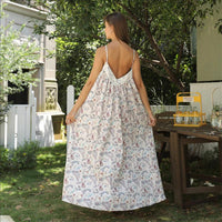 Light beige women's simple fashion dress by MANDOTOS, featuring a classic, comfortable design suitable for casual wear.