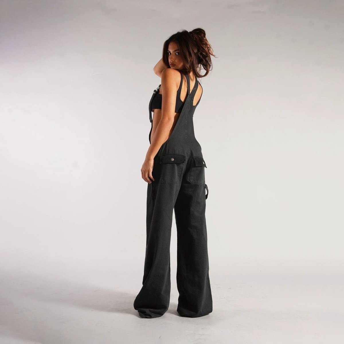 Y2K Denim Overalls - Zipper Suspender Jumpsuit Streetwear - MANDOTOS