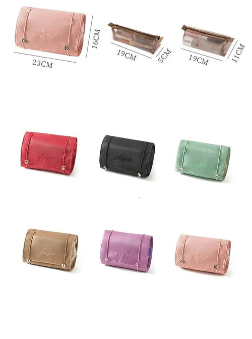 Mandotos 4 In 1 Detachable Cosmetic Bag Large Capacity Travel Organizer For Cosmetics And Toiletries Beige - MANDOTOS