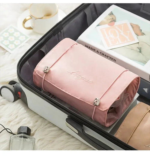 Mandotos 4 In 1 Detachable Cosmetic Bag Large Capacity Travel Organizer For Cosmetics And Toiletries Beige - MANDOTOS