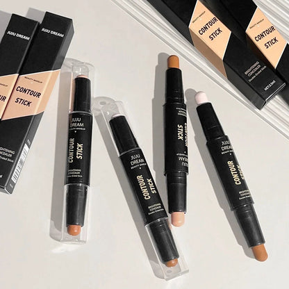 Double Ended Dual Purpose High Light Trimming Stick Three Dimensional Contour Nose Shadow Facial Shape Brighten and Trim - MANDOTOS
