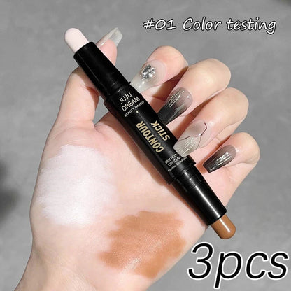 Double Ended Dual Purpose High Light Trimming Stick Three Dimensional Contour Nose Shadow Facial Shape Brighten and Trim - MANDOTOS