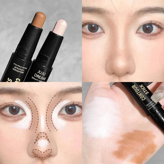 Double Ended Dual Purpose High Light Trimming Stick Three Dimensional Contour Nose Shadow Facial Shape Brighten and Trim - MANDOTOS