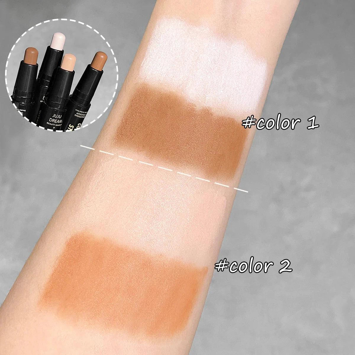 Double Ended Dual Purpose High Light Trimming Stick Three Dimensional Contour Nose Shadow Facial Shape Brighten and Trim - MANDOTOS