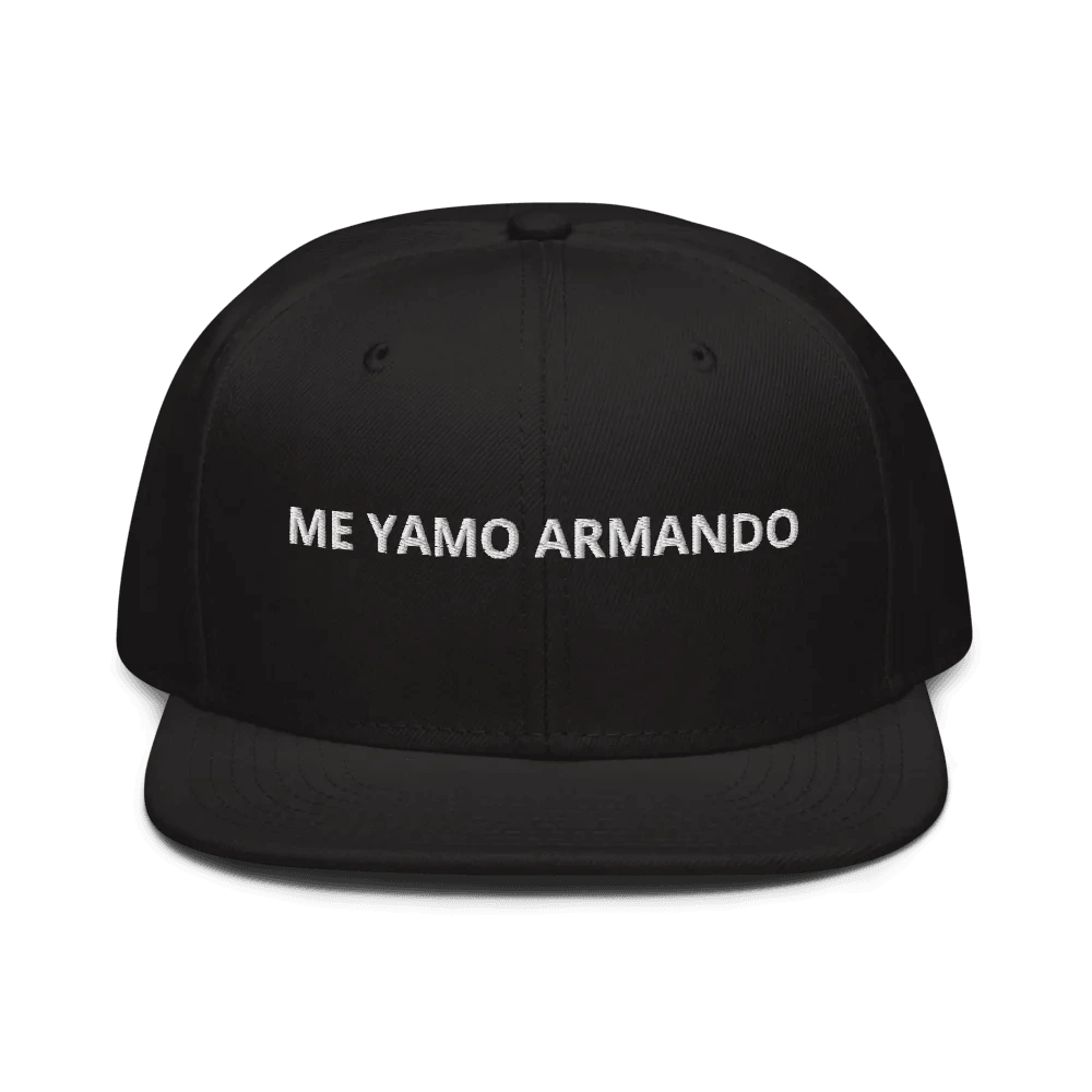 Mandotos DreamFit Snapback cap in Style 125-978 with adjustable strap and embroidered logo, black and white color scheme.