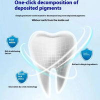 Mandotos Dual Action Whitening Toothpaste tube showing the packaging with a white and blue design and fresh mint flavor accents.