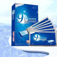 Mandotos Dual Action Whitening Toothpaste tube with fresh mint flavor and whitening formula, displayed on a bathroom sink.