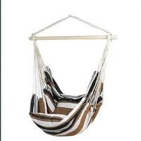 Mandotos easy-install indoor outdoor swing chair with cushioned seat and sturdy hanging ropes, perfect for relaxing indoors or outside.