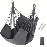 Mandotos Easy-Install Indoor Outdoor Swing Chair with cushioned seat and sturdy hanging ropes for versatile use.