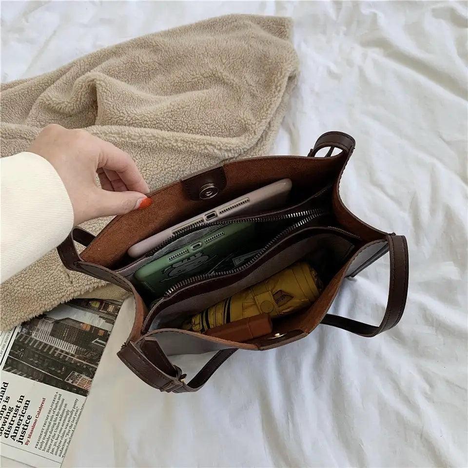 Mandotos eco-friendly vegan leather tote bag with stylish sustainable design, featuring spacious interior and durable handles.